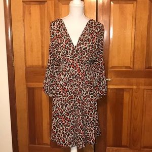NWOT Long Sleeve Leopard Print Dress